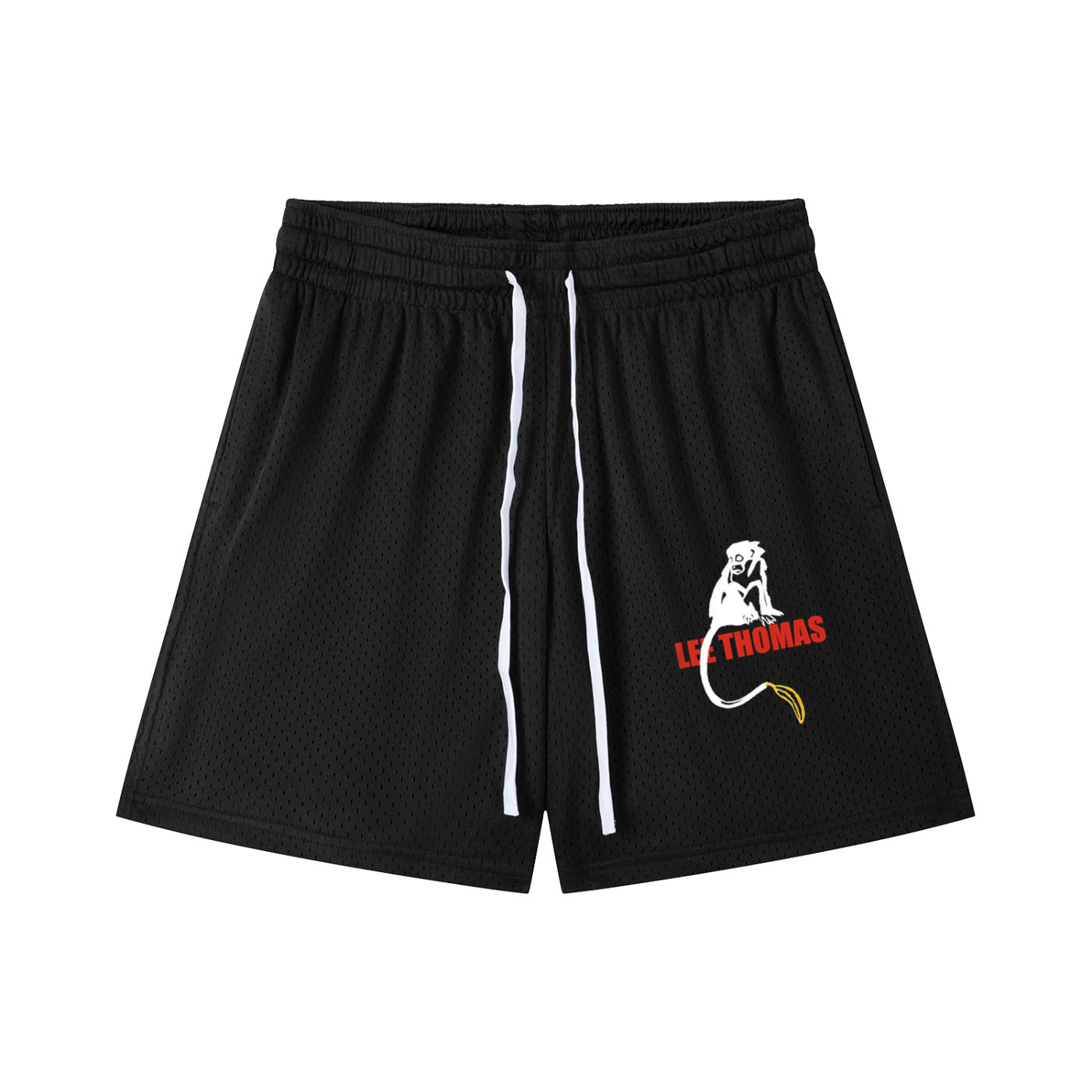 Lee Thomas "Mesh Drawstring Logo Shorts"