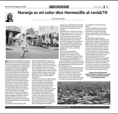 Naranja es mi color dice Hermosillo al COVID-19
