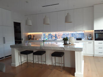 Lux kitchen in home extension to a Heritage house-This is a reno to die for- 6 bedrooms, fireplaces, alfresco living, concrete tiled pool....