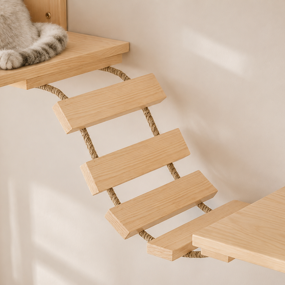 Miniatura: PAWHUT | Percorso modulare da parete in legno per gatti