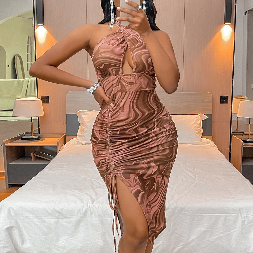 Thumbnail: Sleeveless Bodycon ruffled dress