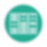 Minimalist icon of a data center or server rack, represented by a grid of rectangular modules in a clean, green color scheme