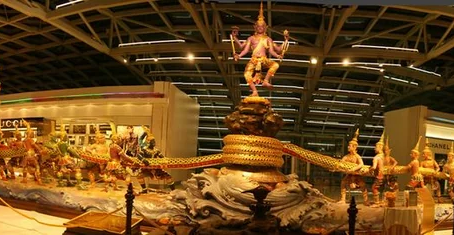 A Massive display of Samundra Manthan a story from Srimad Bhagvat at Suvarnabhumi (Bangkok International Airport)
