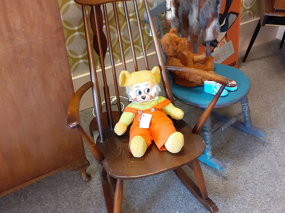 Thumbnail: Ercol Compact Rocking Chair.
Stamped 1960's.
Strong sturdy piece. 