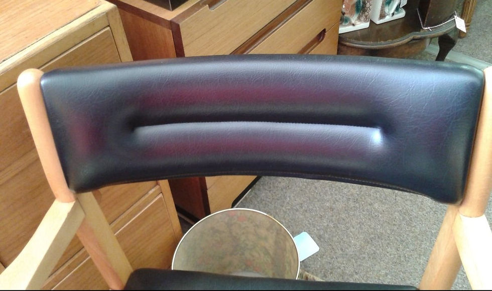Thumbnail: 20th Century Desk Chair, Black Vinyl. Great shape.
