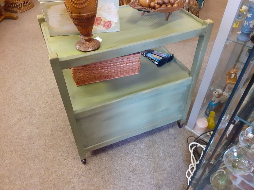 Thumbnail: Vintage drinks display cabinet. Linen fold detail to front panelled doors. 