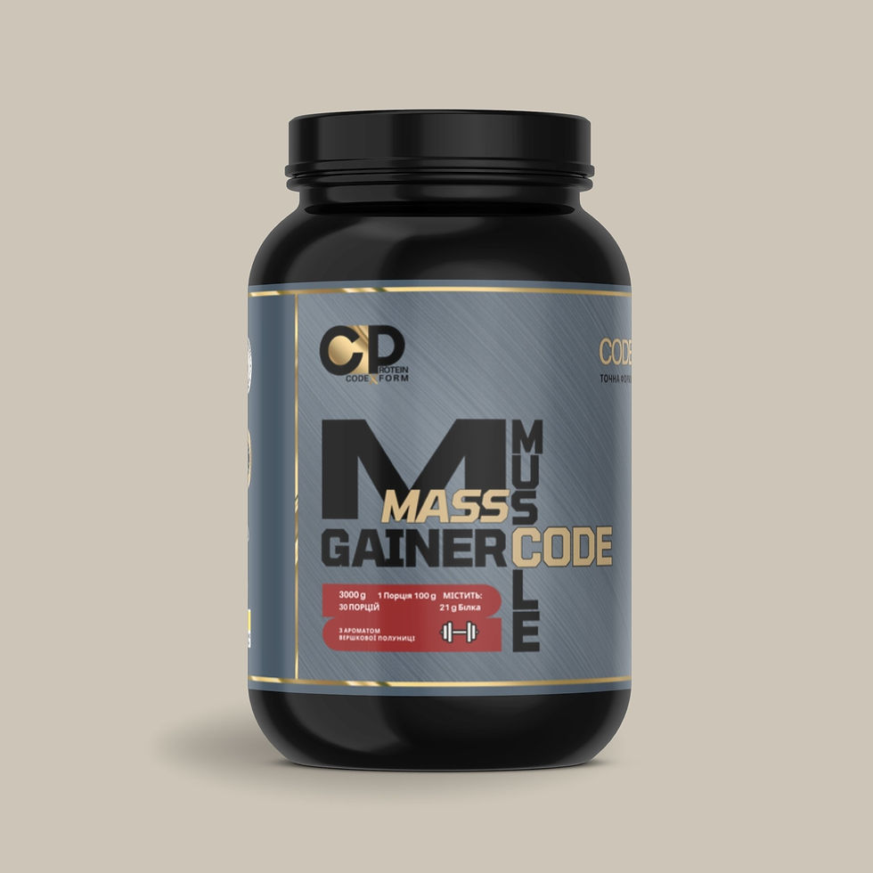 CODExFORM Mass Gainer Code фронтальна етикетка чорна банка