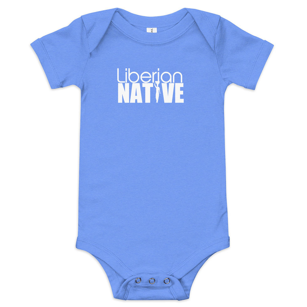 Thumbnail: Liberian Native White Print Baby short sleeve one piece