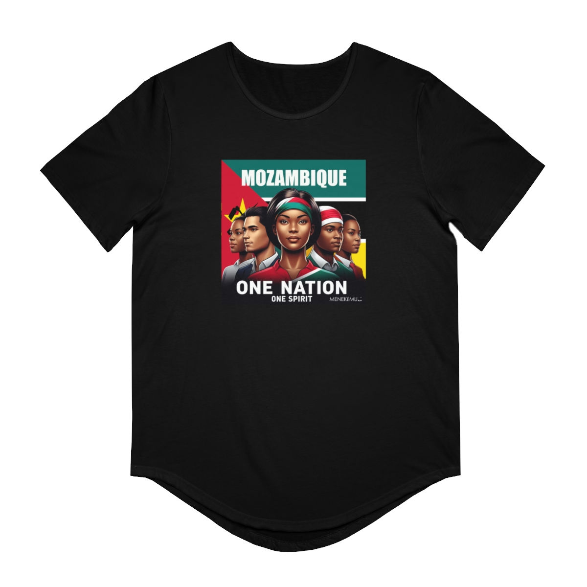 Mozambique: One Nation, One Spirit Men's Jersey Curved Hem Tee