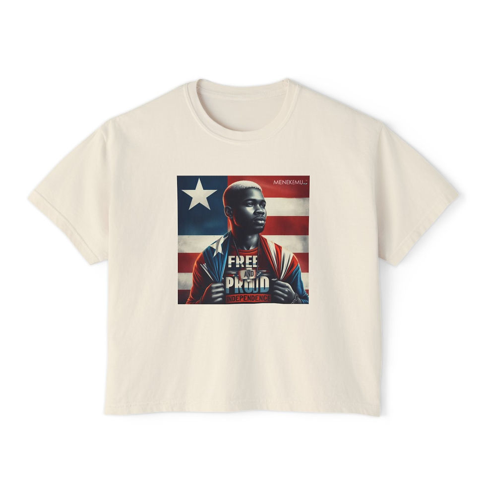 Thumbnail: Free and Proud: Liberian Independence Women's Boxy Tee