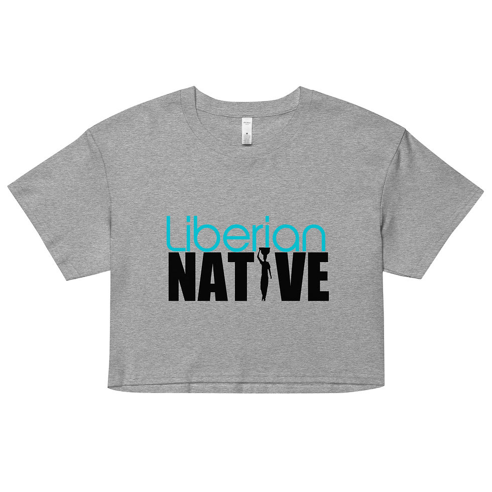 Thumbnail: Liberian Native Blue/Black Print Women’s crop top