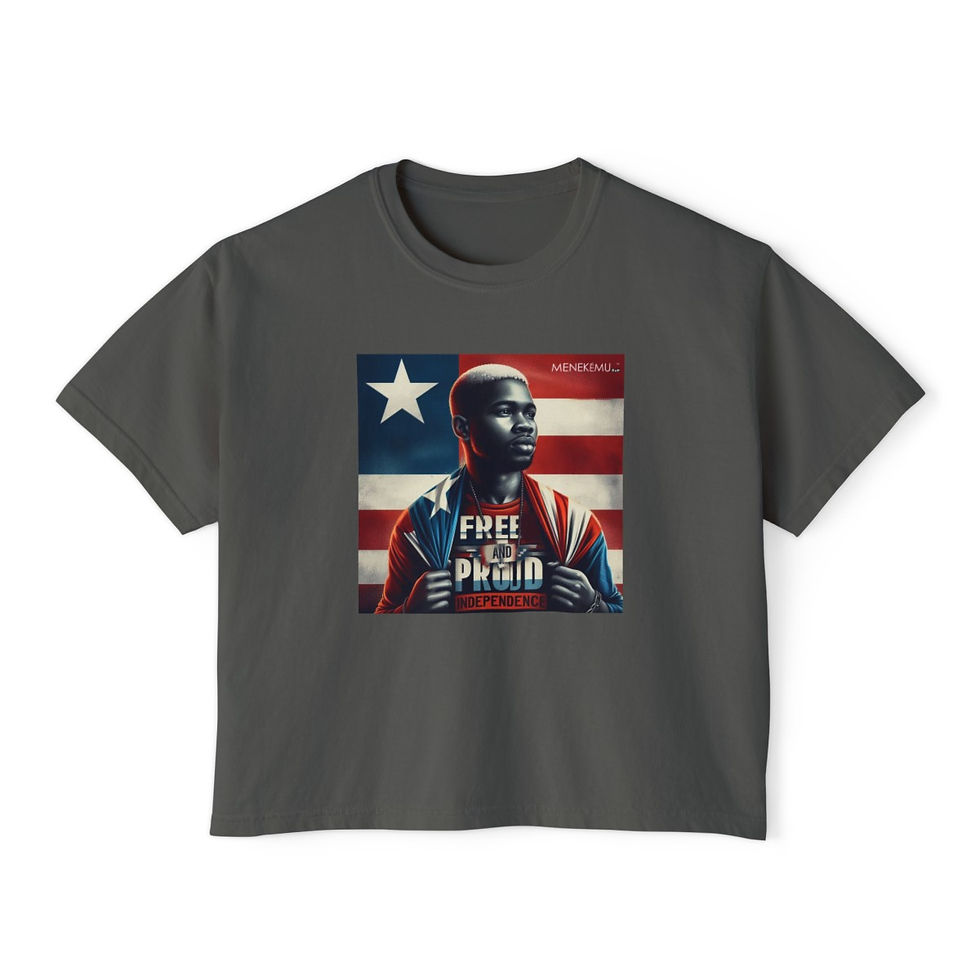 Thumbnail: Free and Proud: Liberian Independence Women's Boxy Tee