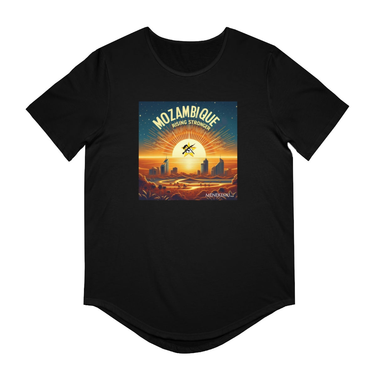 Mozambique: Rising Stronger Men's Jersey Curved Hem Tee