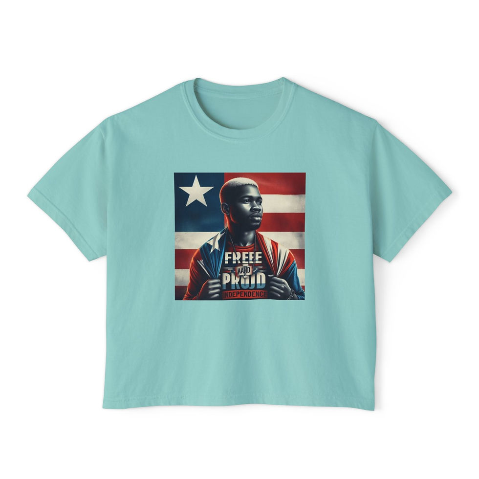 Thumbnail: Free and Proud: Liberian Independence Women's Boxy Tee