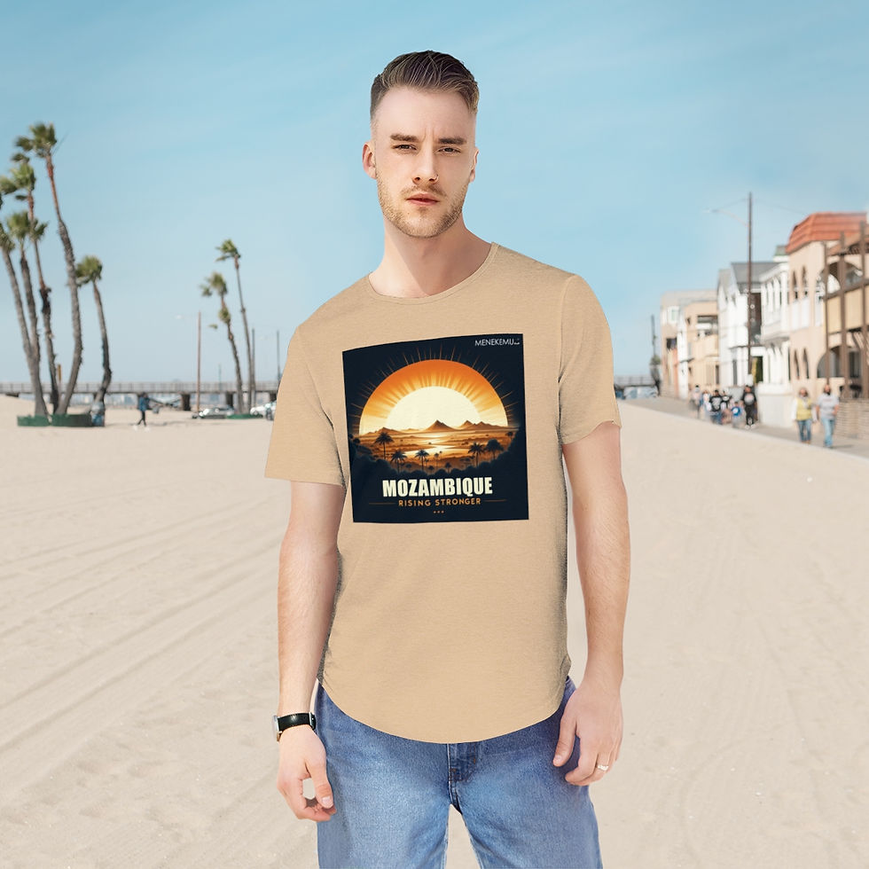 Thumbnail: Mozambique: Rising Stronger Men's Jersey Curved Hem Tee