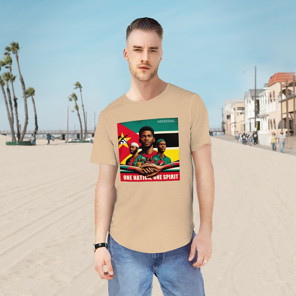 Thumbnail: Mozambique: One Nation, One Spirit Men's Jersey Curved Hem Tee
