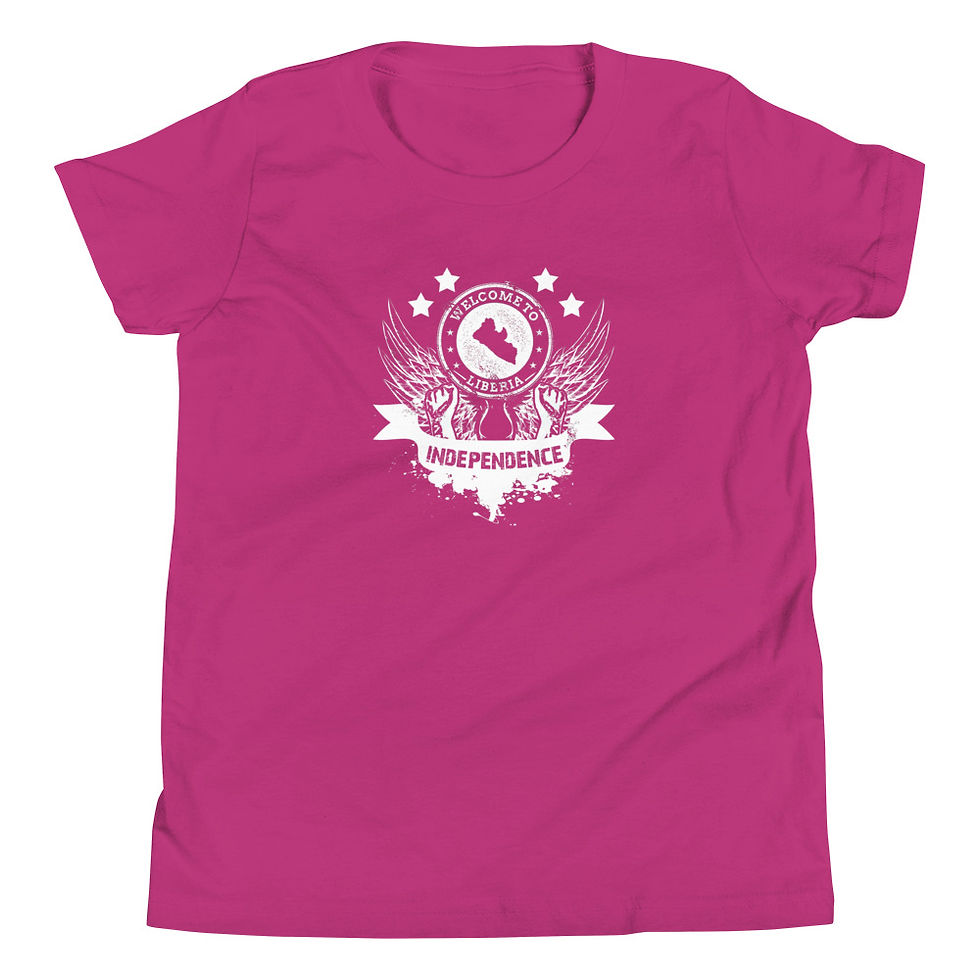 Thumbnail: Liberia Independence Day Wings Youth Short Sleeve T-Shirt