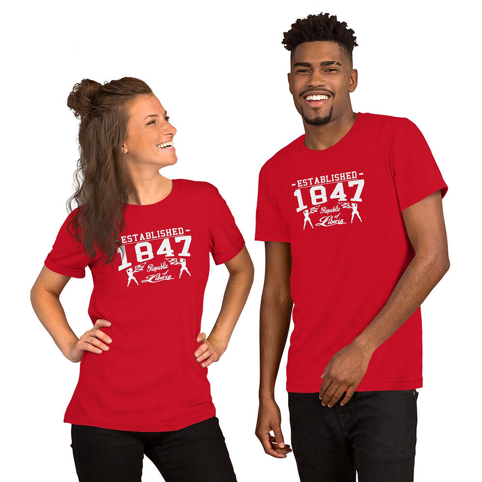 Thumbnail: Liberian 1847 White Unisex t-shirt