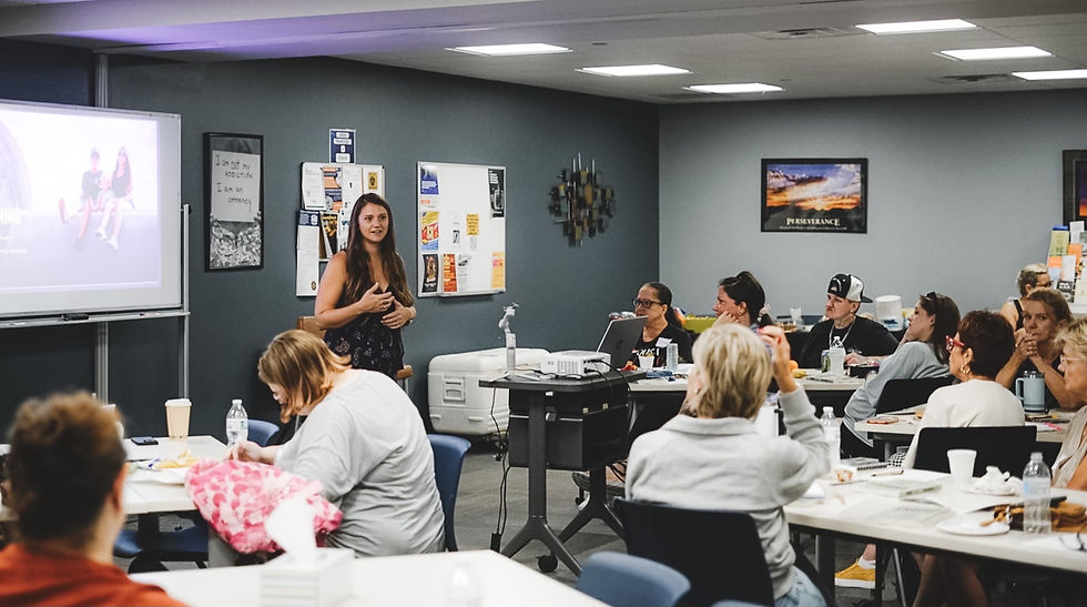 nadine speaking at a womens retreat