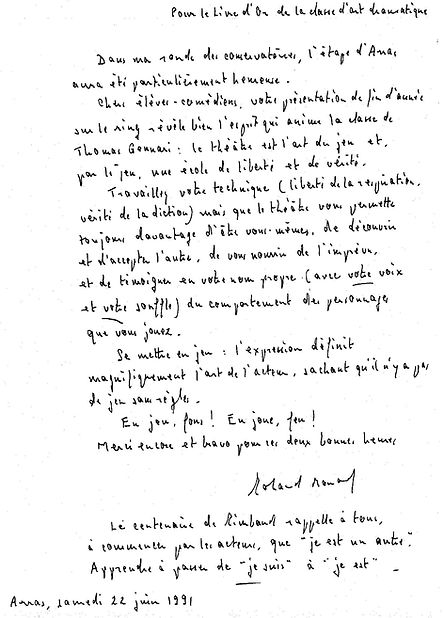 Courrier Roland Monod - Morceaux choisis