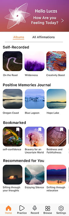 Mentus Home Screen 1