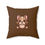 Thumbnail:  Poppy Frenchie Brown Square Pillow