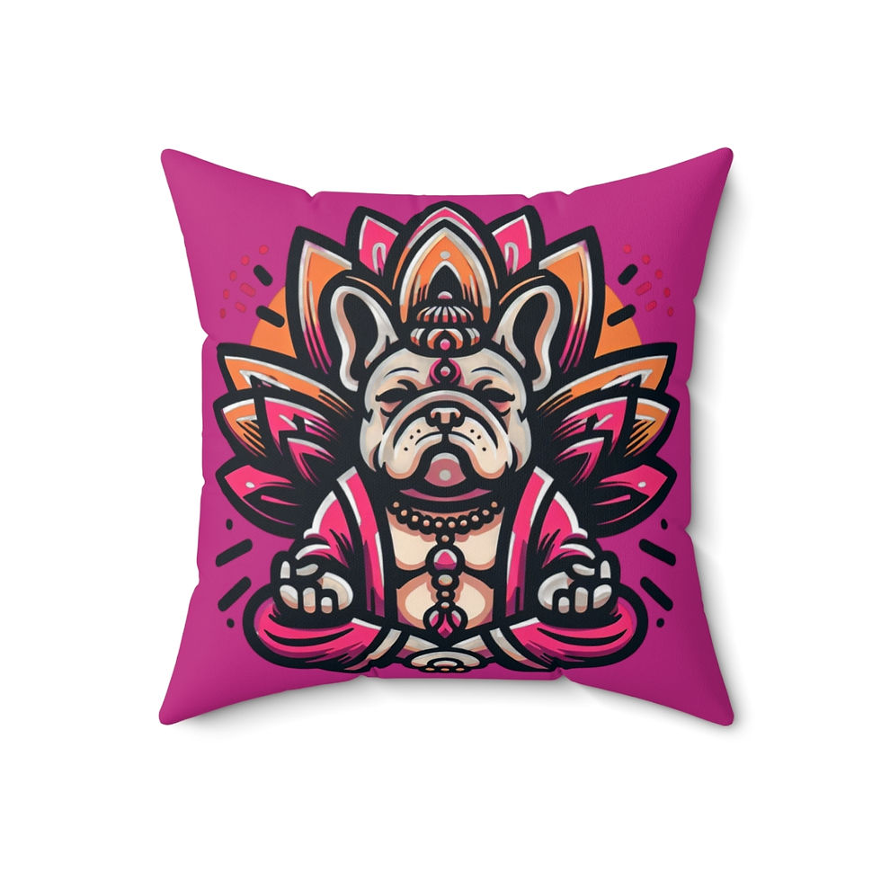 Thumbnail: Frenchie Towne French Bulldog Square Pillow