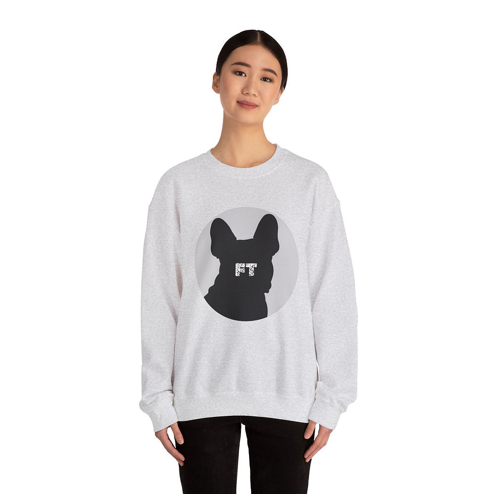 Thumbnail: French Bulldog  Unisex Heavy Blend™ Crewneck Sweatshirt - BLACK AND GREY 