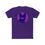 Thumbnail: French Bulldog Unisex Cotton Crew Tee - Purple/White