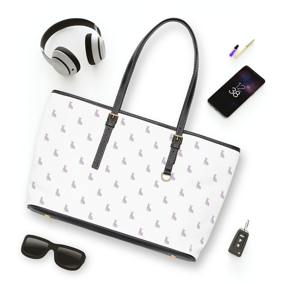 Thumbnail: Doggie Vuitton Light Purple Frenchie Leather Bag