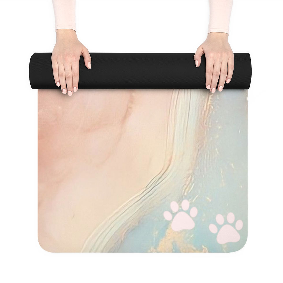 Thumbnail: Frenchie Paw Prints Rubber Yoga Mat