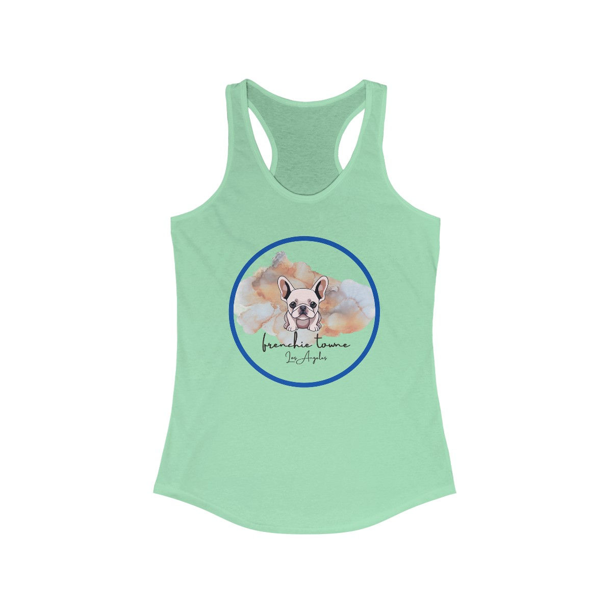  Frenchie Towne French Bulldog logo Women's  Racerback Tank