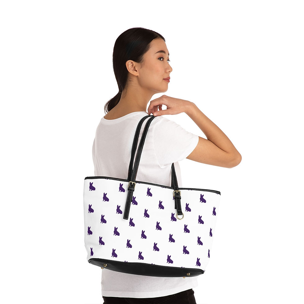 Doggie Vuitton Light Purple Frenchie Leather Bag