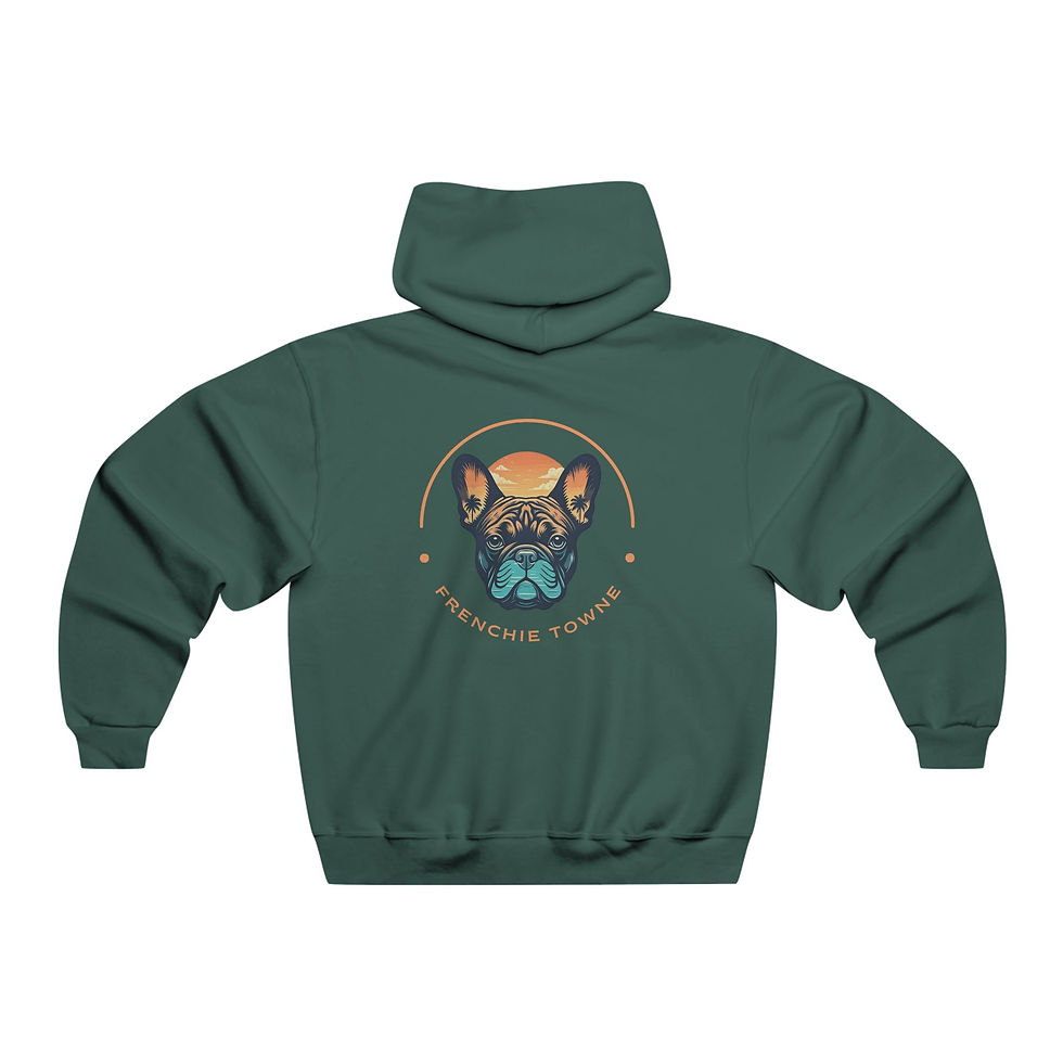 Thumbnail: French Bulldog Hooded Sweatshirt - Frenchie Towne Black Logo - 8 colors 