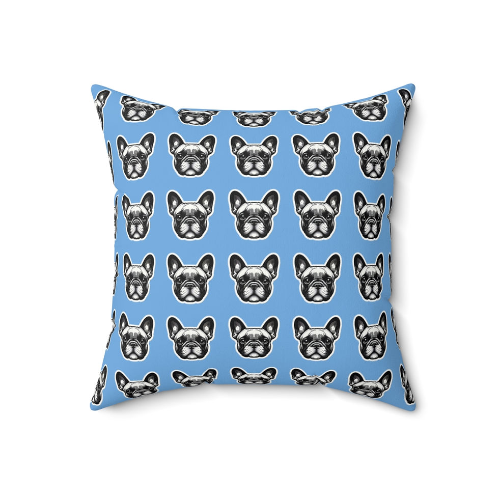 Thumbnail: Frenchie Towne French Bulldog Square Pillow