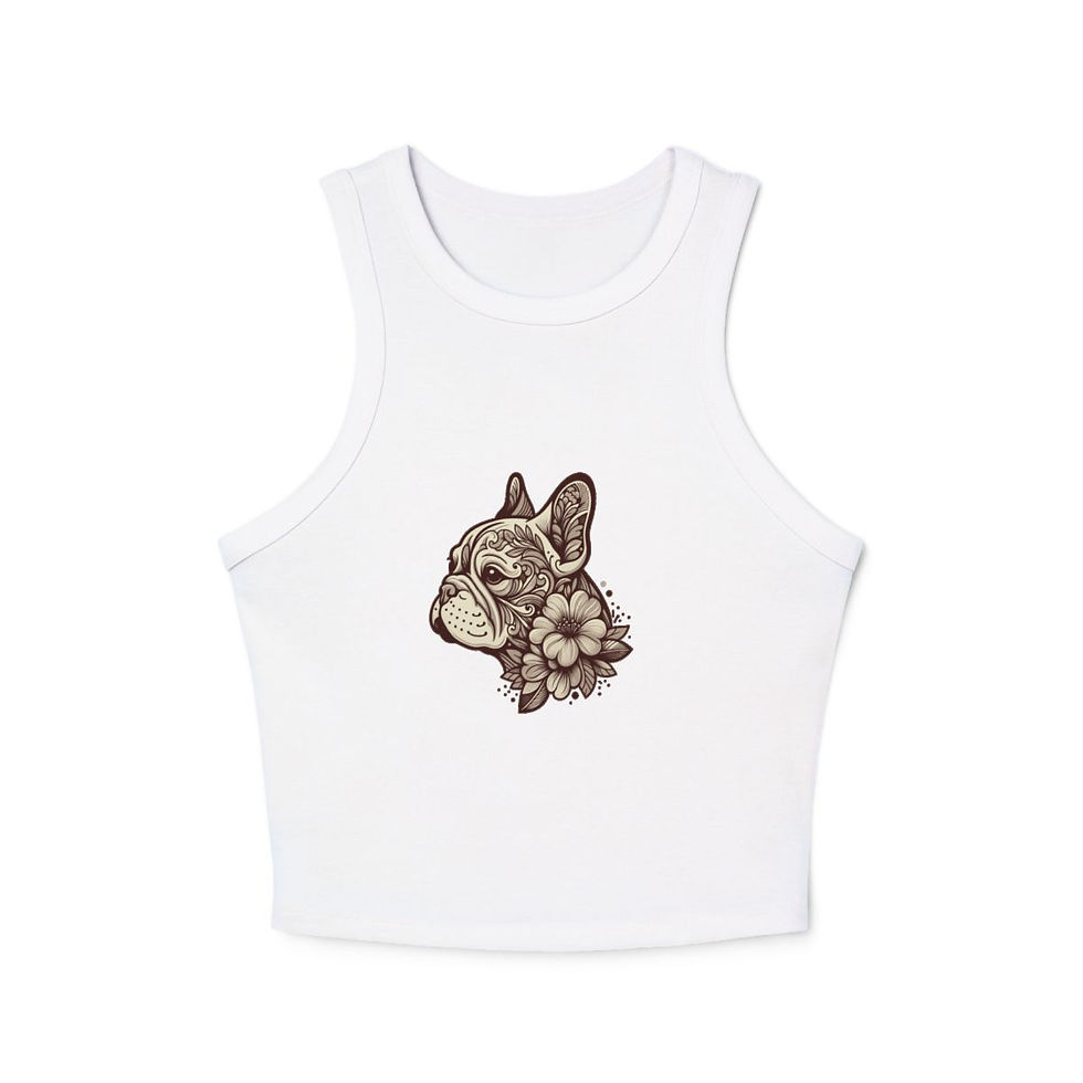  French Bulldog Beige Women's Micro Rib Racer Tank Top