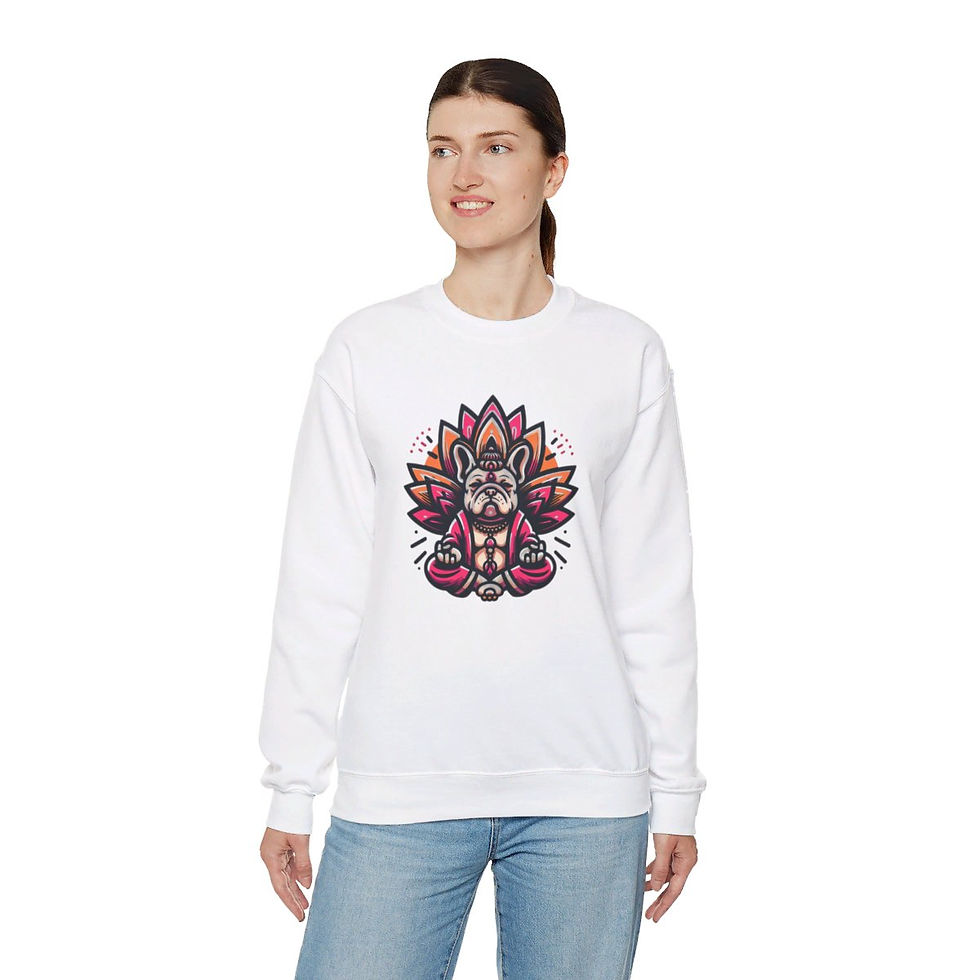 Thumbnail: Frenchie Towne French bulldog Heavy Blend™ Crewneck Sweatshirt