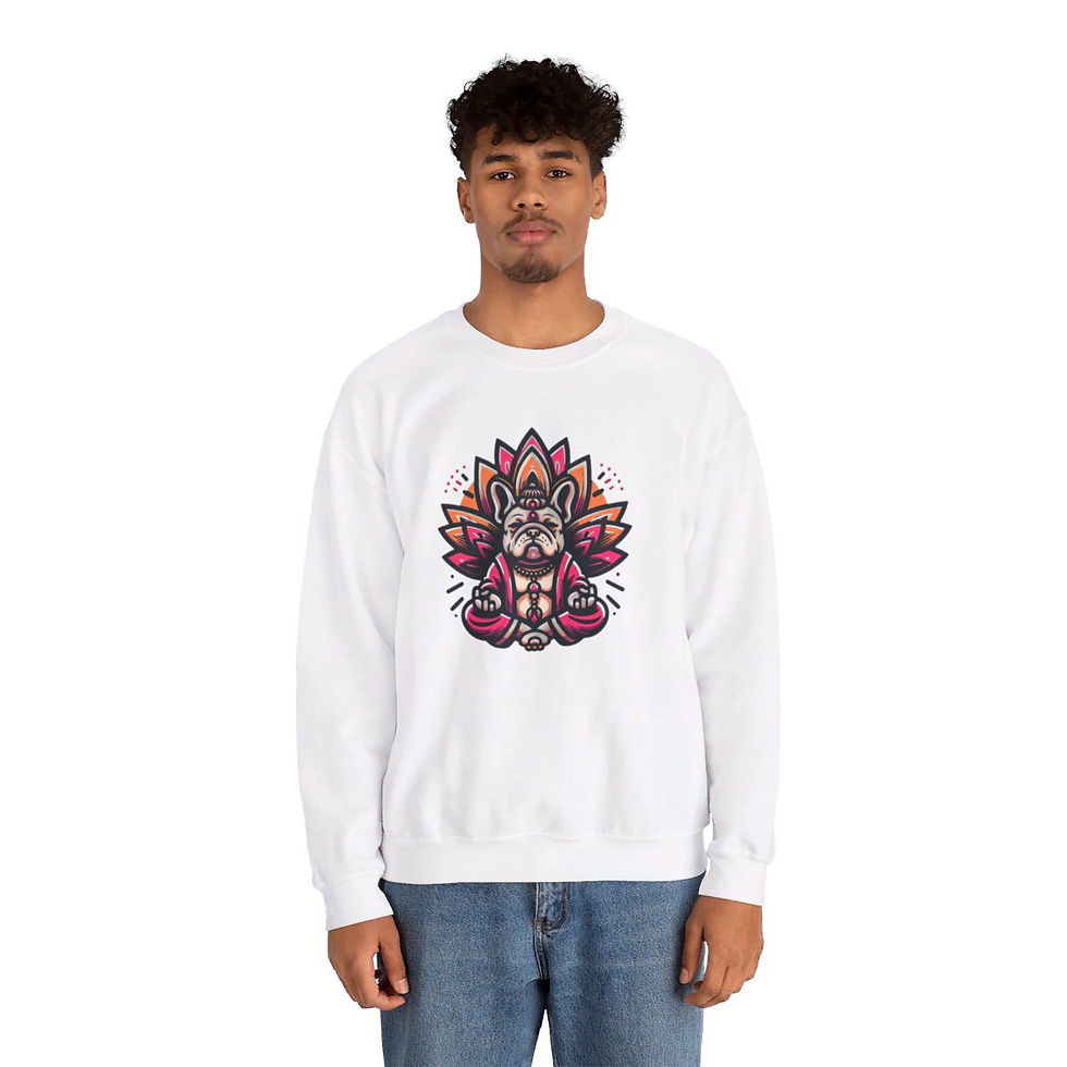 Thumbnail: Frenchie Towne French bulldog Heavy Blend™ Crewneck Sweatshirt