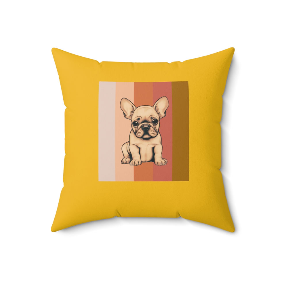 Thumbnail: Frenchie Towne French Bulldog Square Pillow