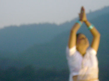 Dancer connecting with the universe
