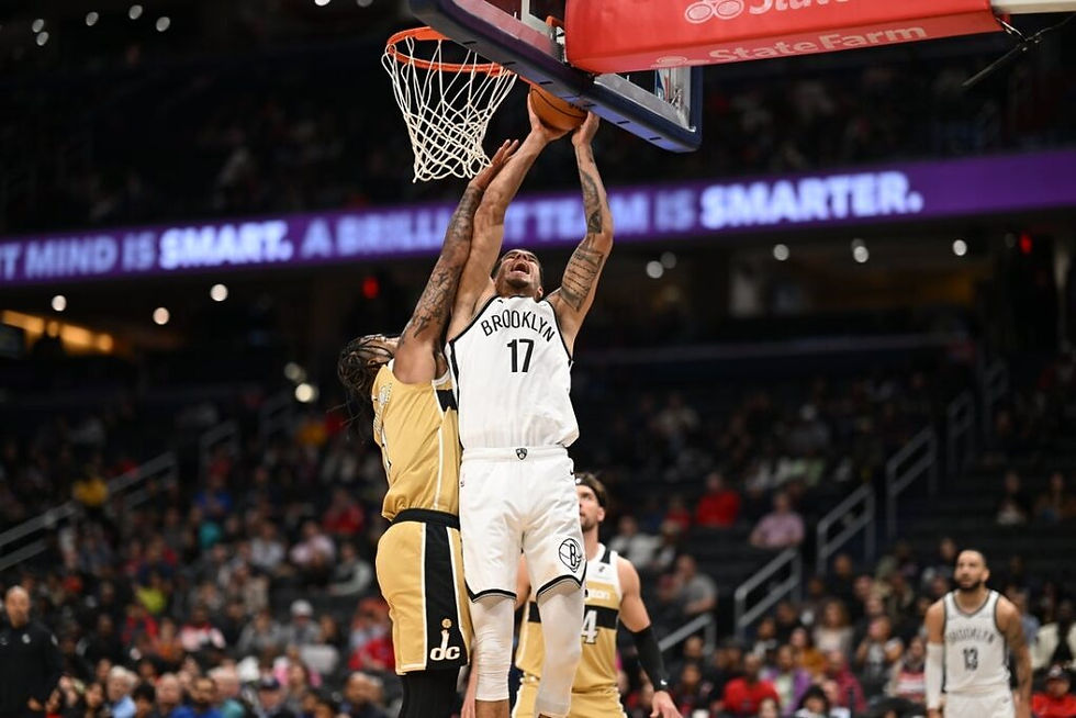 Michael Porter Jr. elevates for a jump shot during the Nets’ win over the Wizards, leading all scorers with 34 points.