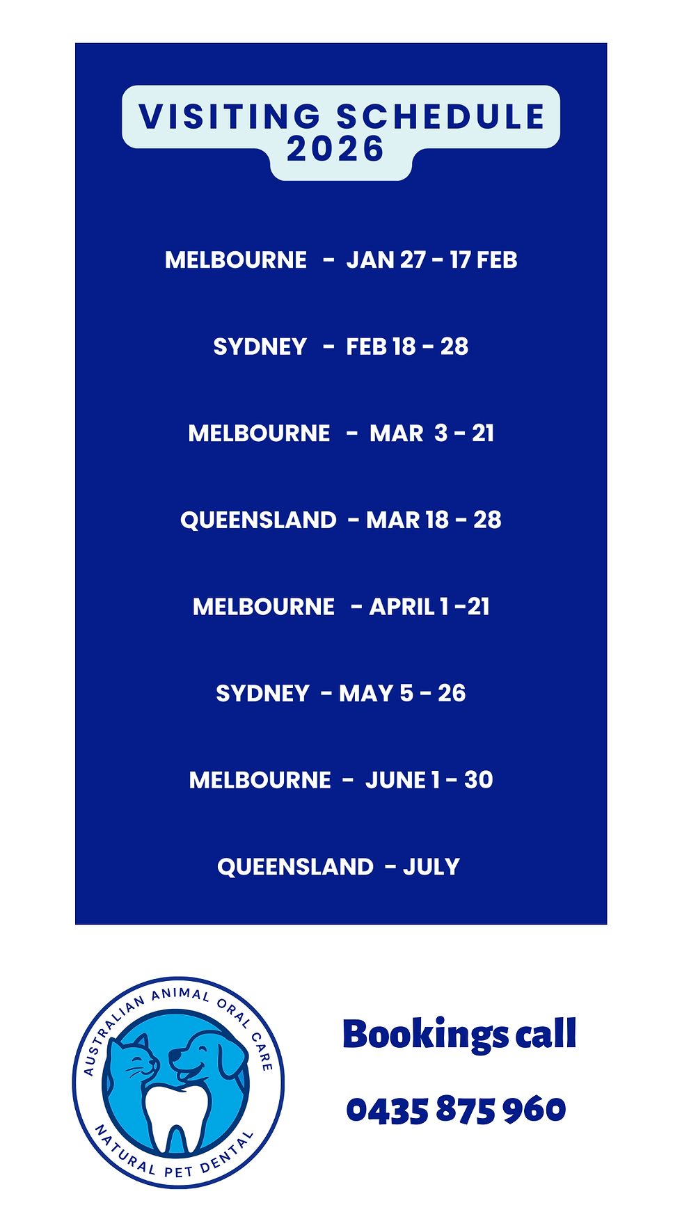 VIC, NSW & QLD (Sedation-Free Dental Cleaning for Dogs & Cats)