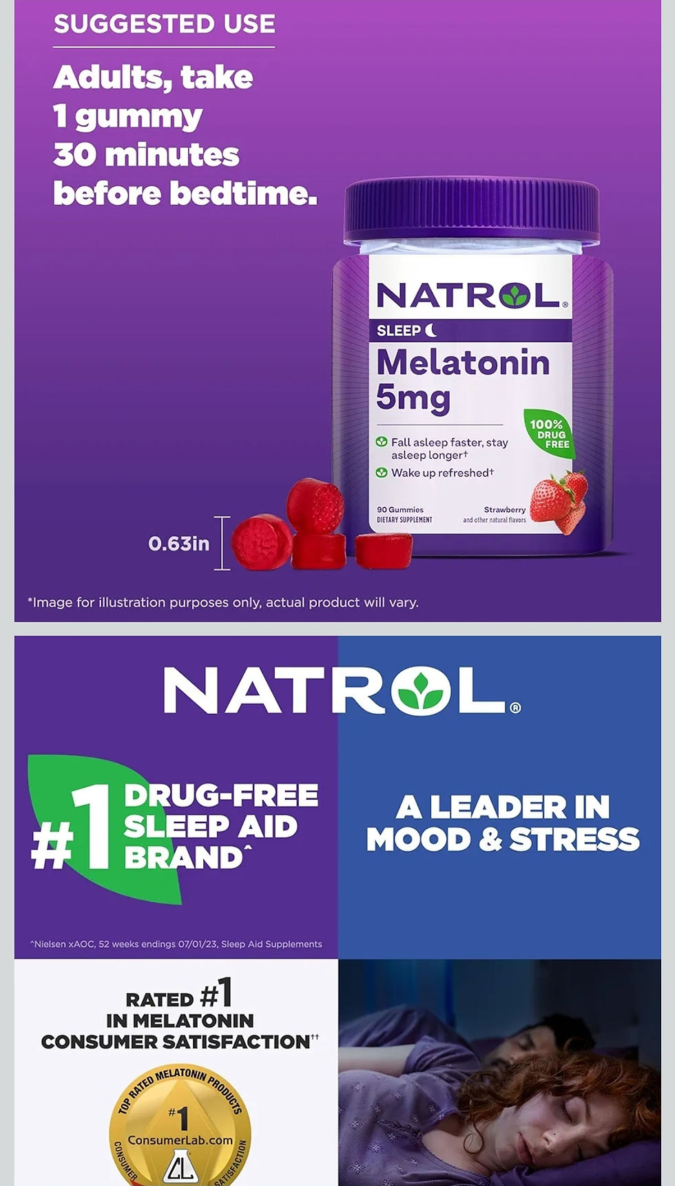 Miniatura: Natrol Melatonina 5mg Gomitas para dormir