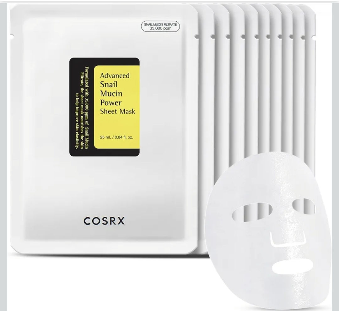 COSRX Advanced Snail Mucin Power Mask 10 pc  Hidratación Intensa