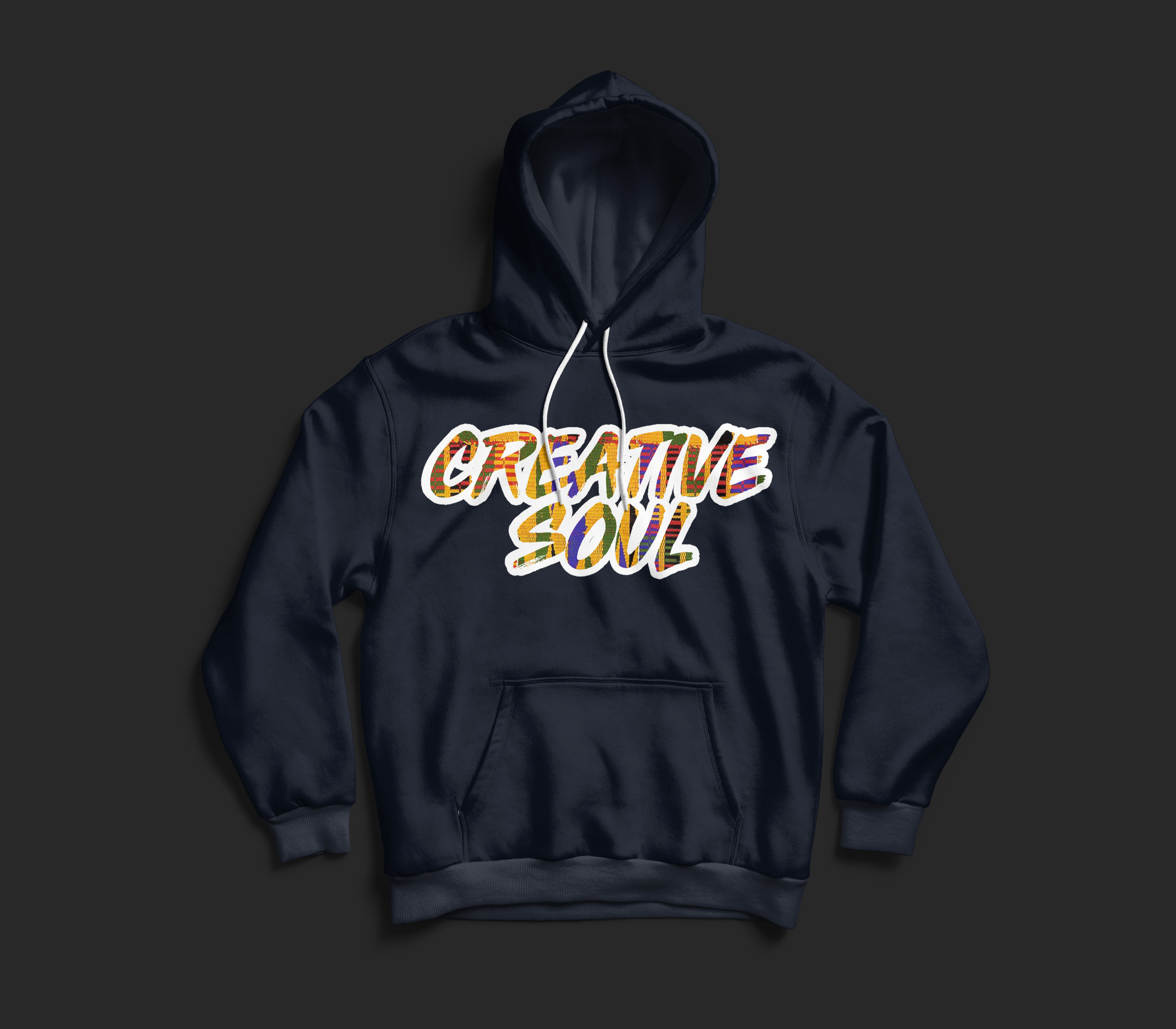 Creative Soul Kente Hoodie Deep Navy