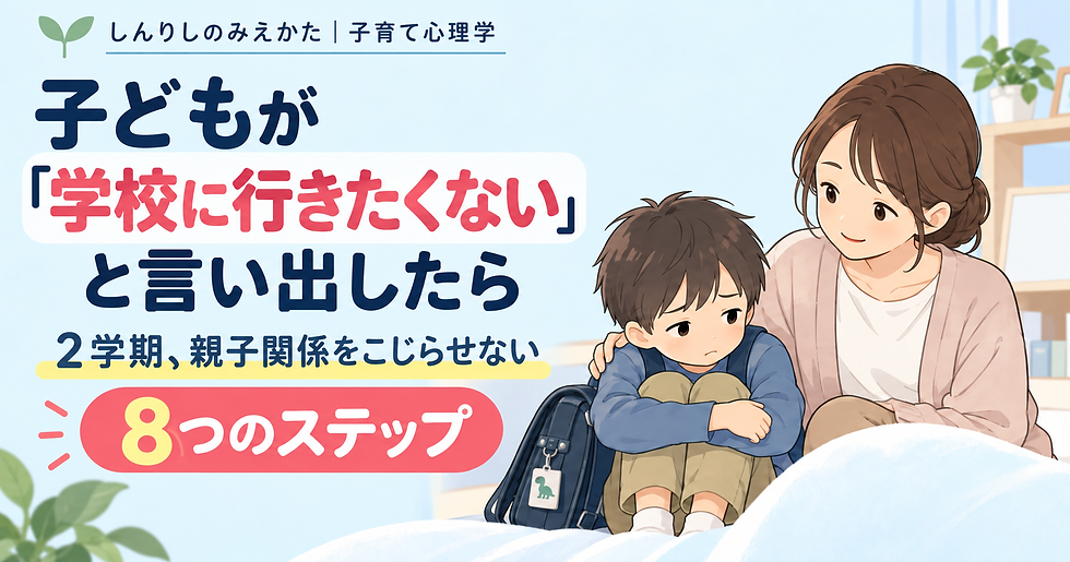 「子どもが『学校に行きたくない』と言い出したら｜2学期、親子関係をこじらせない8つのステップ」