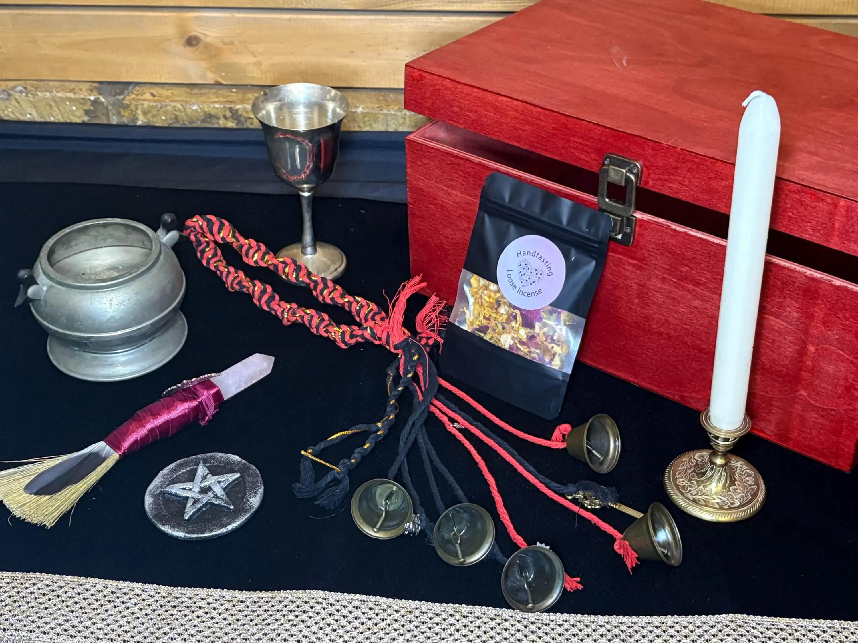 Sacred Wedding Altar – One-of-a-Kind Handfasting Ritual Set with Elemental Tools
