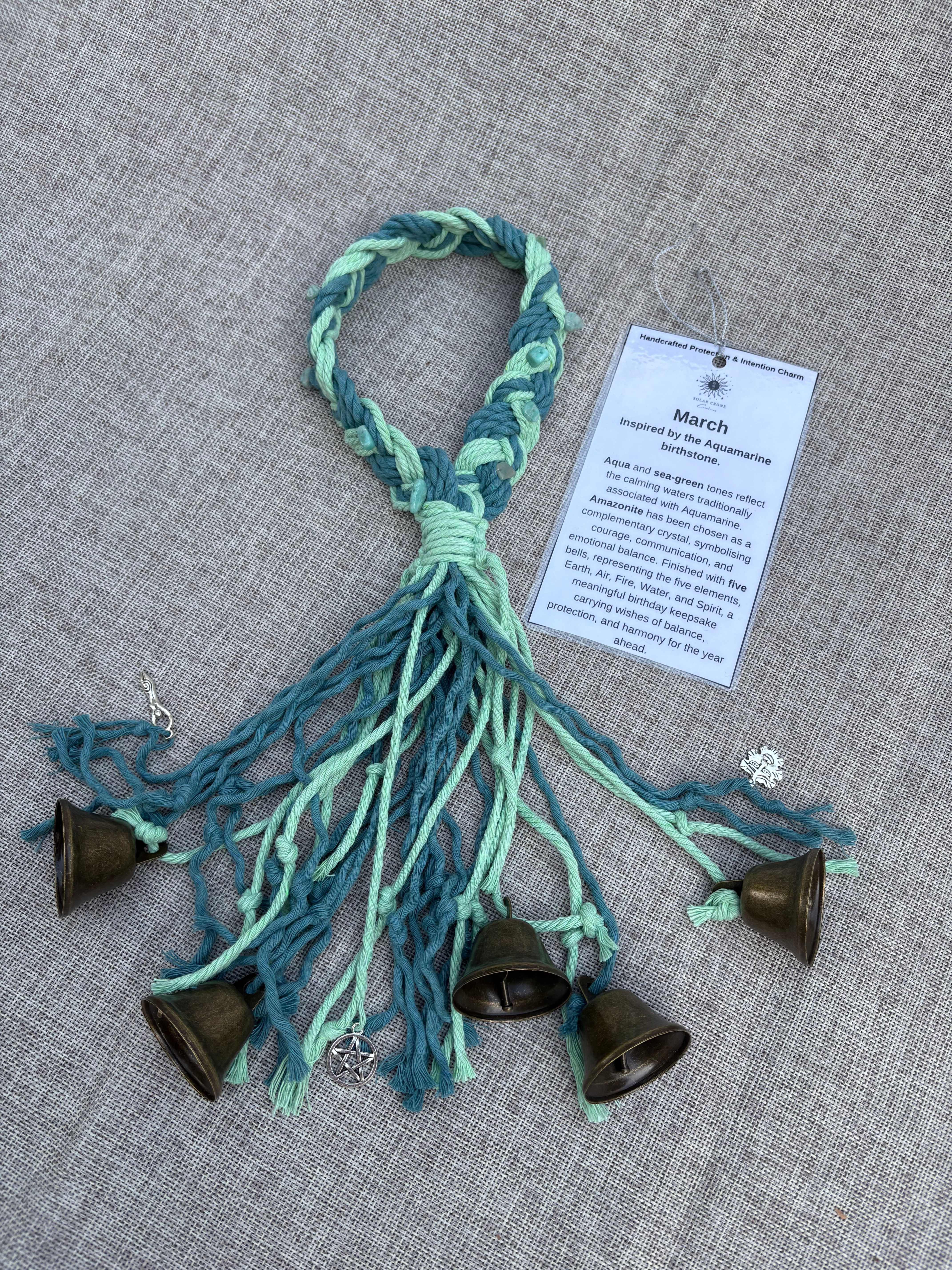 March Birthstone Inspired Witch Bell