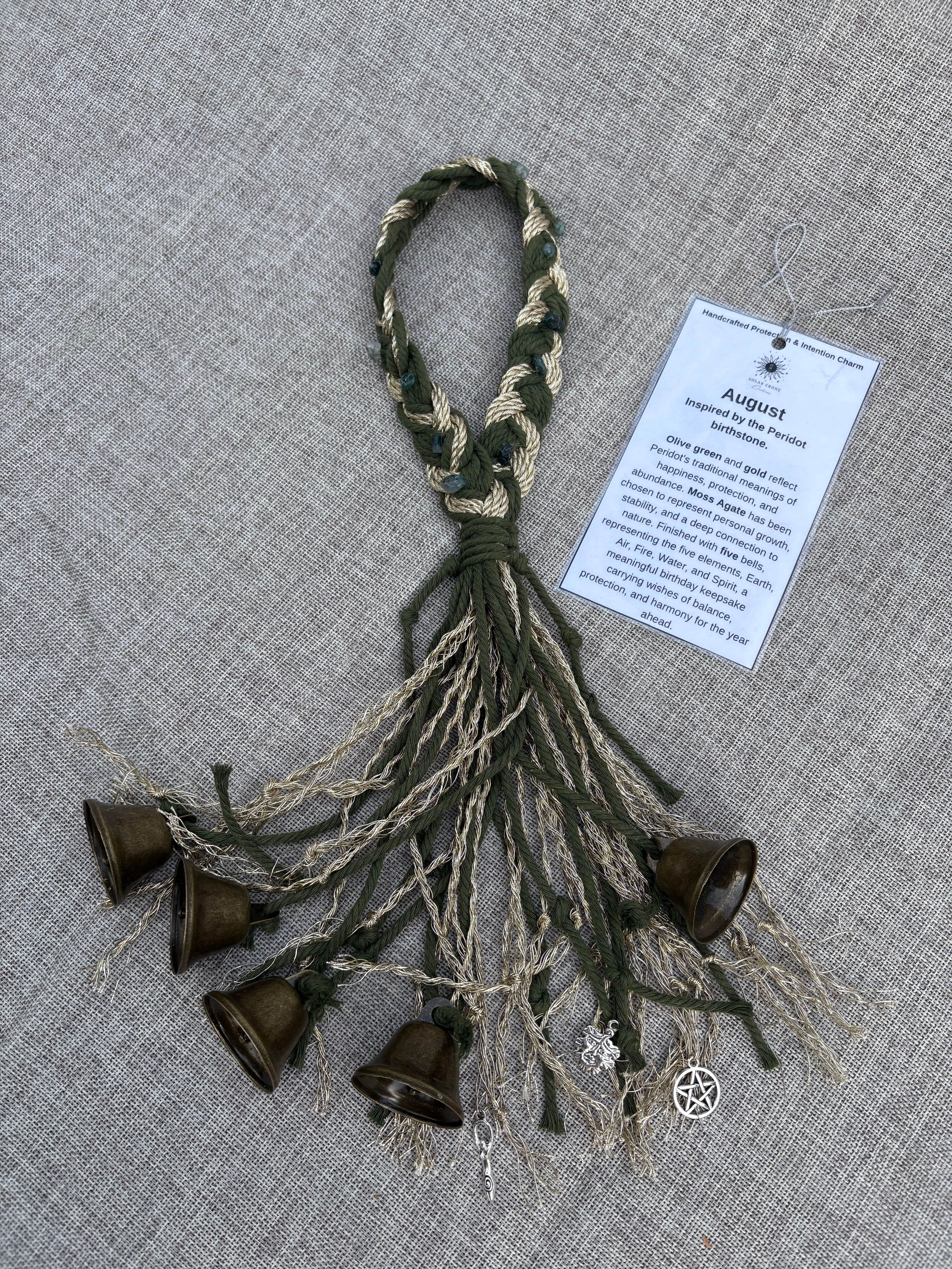 August Birthstone Inspired Witch Bell
