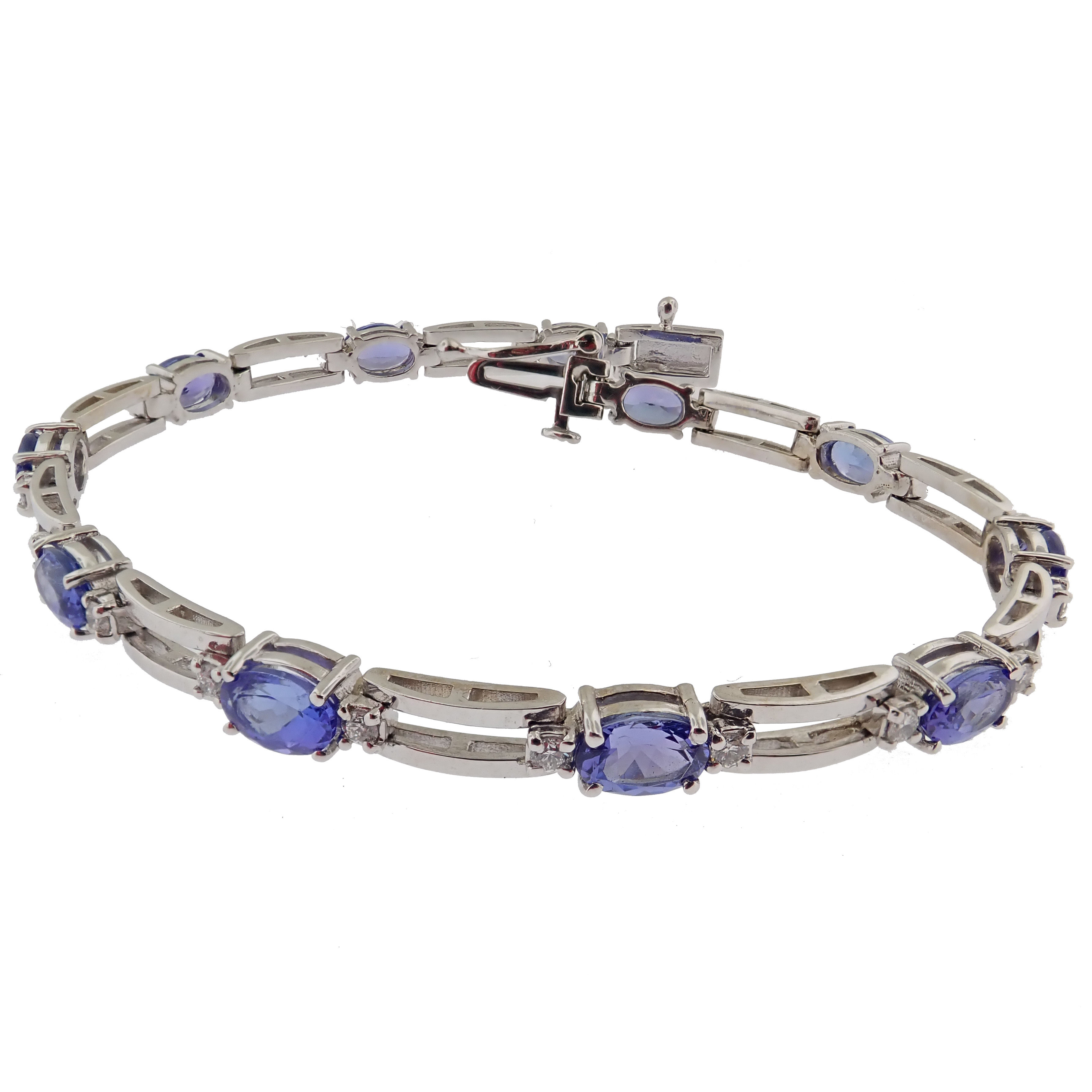14kt White Tanzanite & Diamond Bracelet